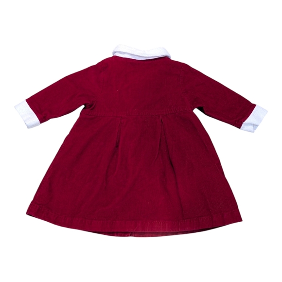 Hanna Andersson Christmas Holiday Corduroy Red Coat Dress Snowflakes 18 24 mo - Picture 3 of 11